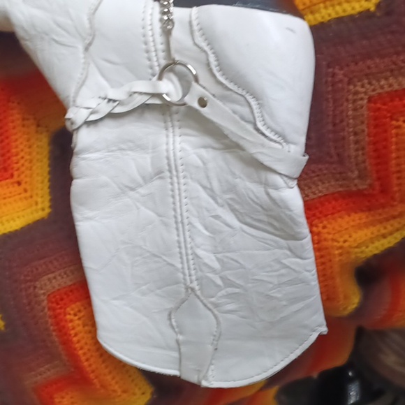 Vtg Frye Leather Boots Women's Sz 9 Braided Harness Block 2" Heel Pointed White - Picture 7 of 10